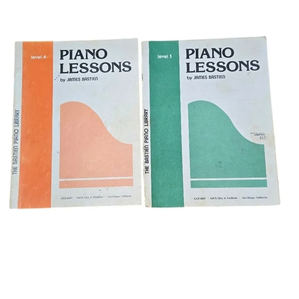 Piano Lessons by James Bastien Level 3 and 4 Vintage Music Books‎